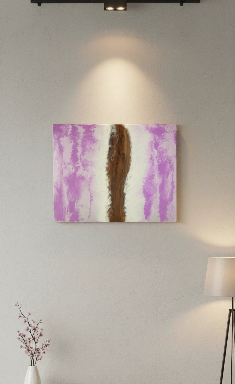 Cuadro de resina epoxica Marea Rosa