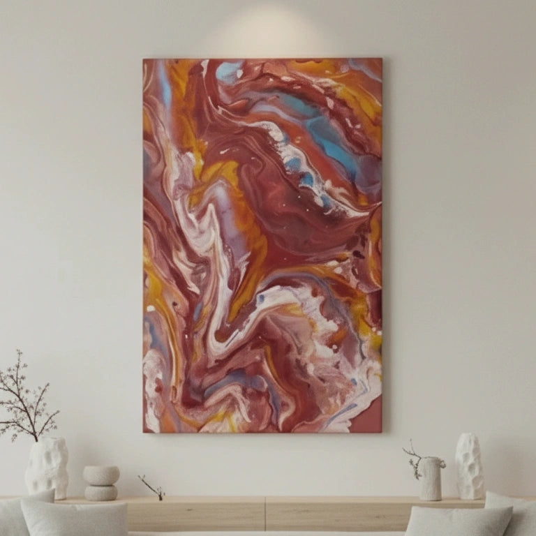 Cuadro de resina epóxica melodía rosa